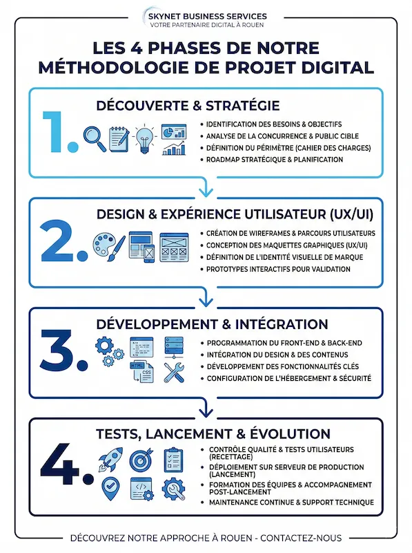 Les 4 phases de notre méthodologie de projet digital